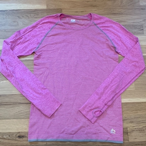 Rbx Performance Active Long Sleeve Stretchy Workout Striped Shirt Pink Women’s M - Picture 1 of 11